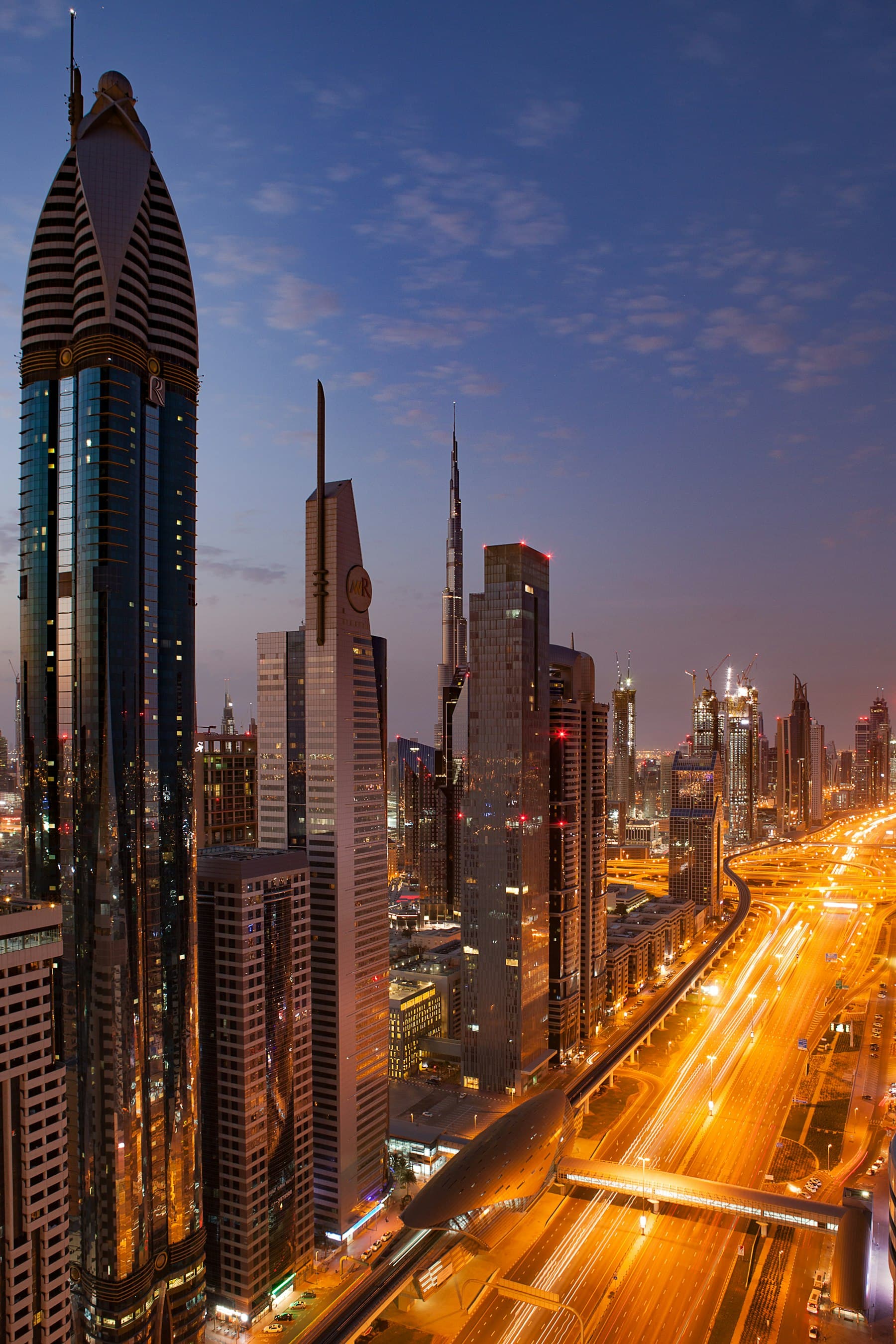 Dubai skyline at dusk